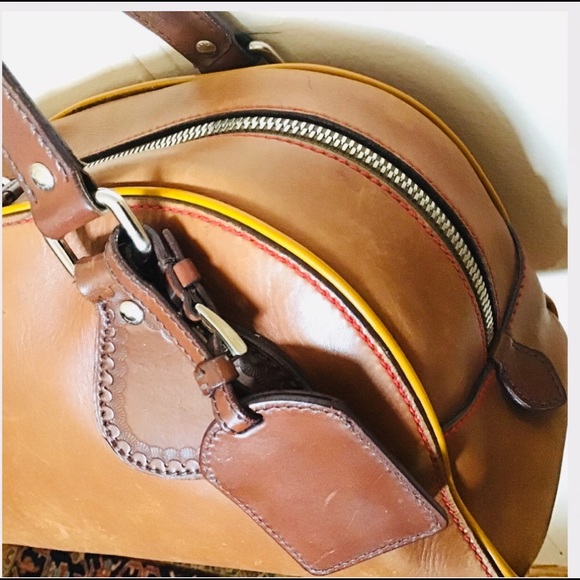 Prada Saddle Brown Leather & Tag Handbag - Picture 5 of 6